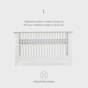 Cuddle Co Clara Cot Bed - White & Ash Cuddle Co