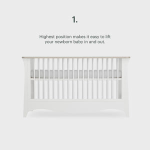 CuddleCo Clara White & Ash Luxe 3 Piece Nursery Furniture Set