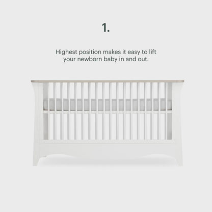 CuddleCo Clara White & Ash Luxe 3 Piece Nursery Furniture Set