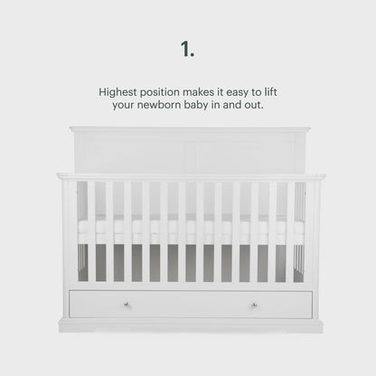 Cuddle Co Grande Beaumont White Cot Bed