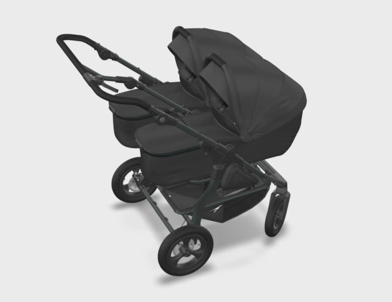 TFK Duo Twin & Sibling Sand Essential Twin Bundle – 2 Combi Units & Footmuffs | 2026 Combi Seat