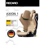 Elegant Beige AXION 1 graphic showing 100–150 cm, ages 3–12, ADAC Good (2.1) and Made in Germany.