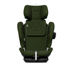 Epic Green VELIX 1, front view with raised headrest, no shoulder harness visible and a black side attachment.