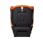 Recaro VELIX 1 in Vibrant Orange, rear view showing the black shell and perforated ventilation panel.