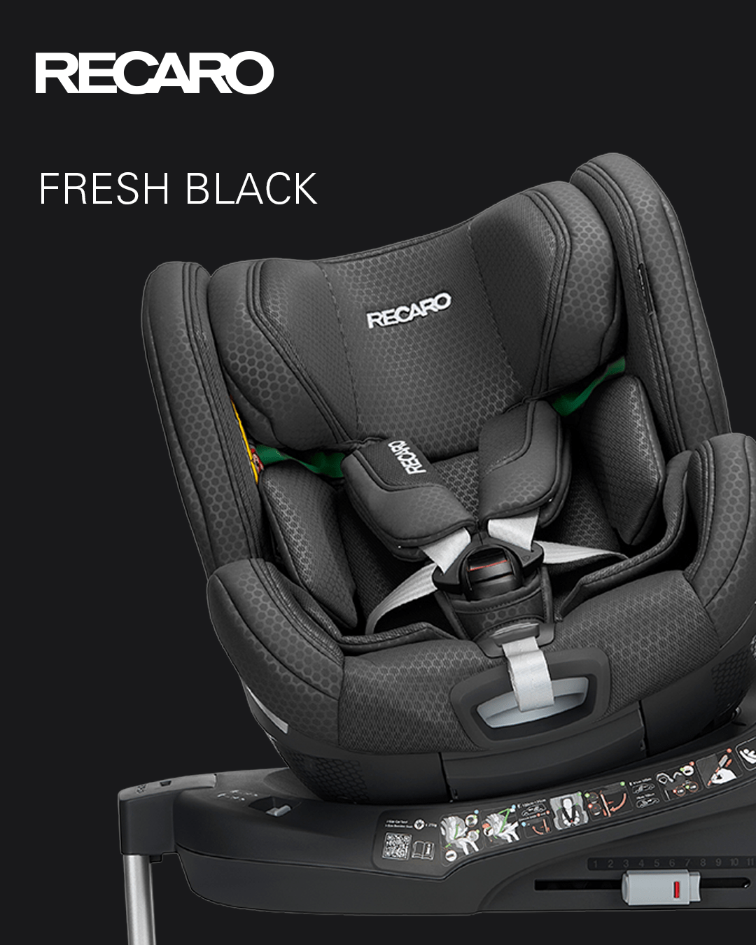 Recaro Xenon 1 Kid Baby Car Seat (61-125cm) - Fresh Black General Recaro