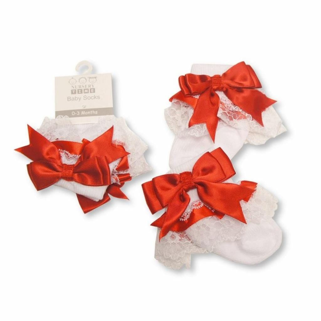 Red Lace Baby Socks General Nursery Time   