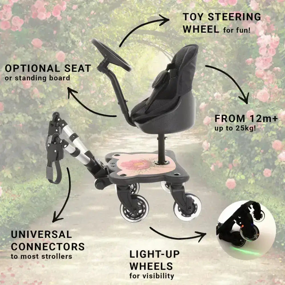 Roma 4 Rider Buggy Board - RHS Flora Roma Prams