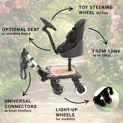 Roma 4 Rider Buggy Board - RHS Flora Roma Prams