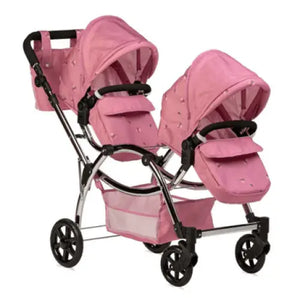 Roma Darcie Pink Twin Dolls Pram 3-14 Years - Amy Child's Collection of Dolls Prams General Roma Prams