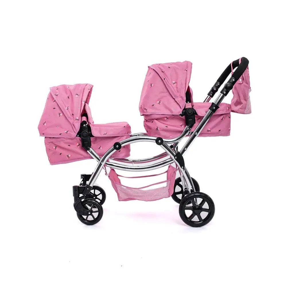 Roma Darcie Pink Twin Dolls Pram 3-14 Years - Amy Child's Collection of Dolls Prams General Roma Prams