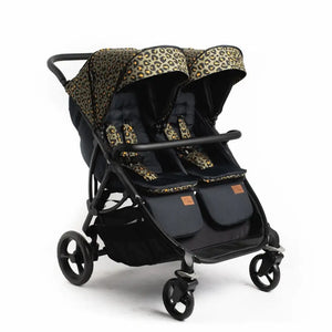 Roma Gemini Double Stroller - Khaki Leopard