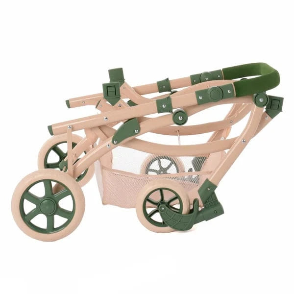 Roma RHS Twin Dolls Pram – Fern | Eco-Friendly 2-in-1 Twin Doll Pram Roma