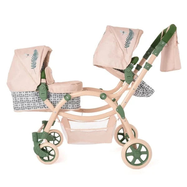 Roma RHS Twin Dolls Pram – Fern | Eco-Friendly 2-in-1 Twin Doll Pram Roma