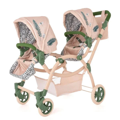 Roma RHS Twin Dolls Pram – Fern | Eco-Friendly 2-in-1 Twin Doll Pram