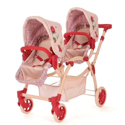 Roma RHS Twin Dolls Pram – Flora | Eco-Friendly 2-in-1 Twin Doll Pram