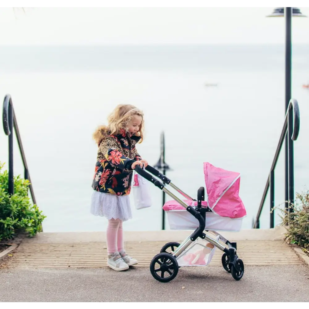 Roma Stephanie Pink Glitter Dolls Pram 3-9 Years Roma
