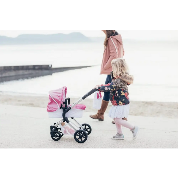 Roma Stephanie Pink Glitter Dolls Pram 3-9 Years Roma