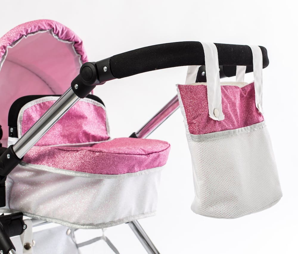 Roma Stephanie Pink Glitter Dolls Pram 3-9 Years - Free Dolls Highchair and Parasol Black Friday!  Roma   