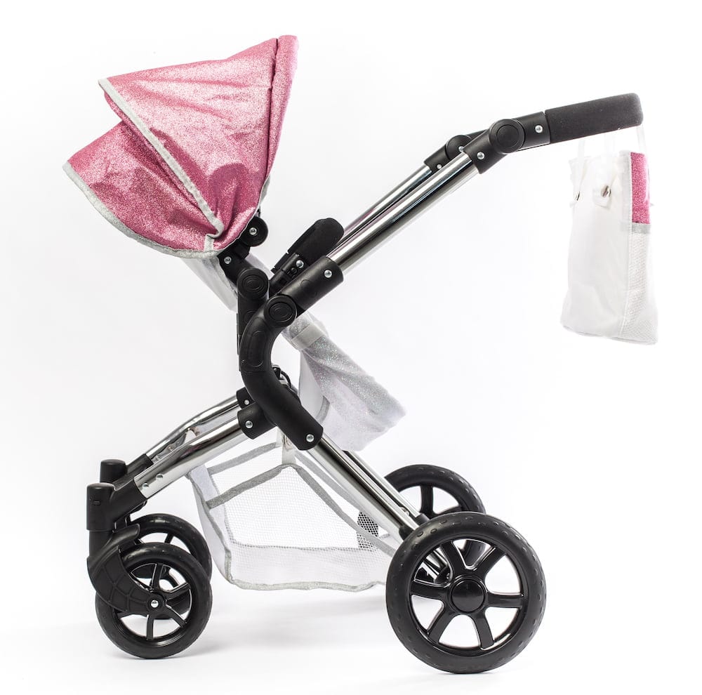 Roma Stephanie Pink Glitter Dolls Pram 3-9 Years - Free Dolls Highchair and Parasol Black Friday!  Roma   