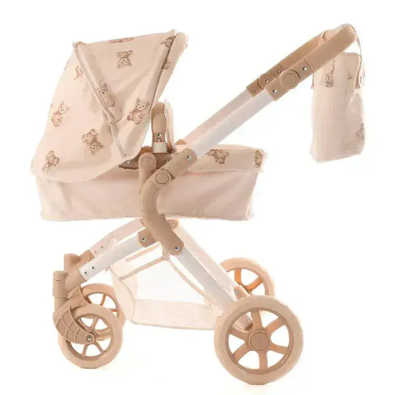 Roma Teddy Single Dolls Pram – Classic Teddy Print Pram for Ages 3+ Roma Prams