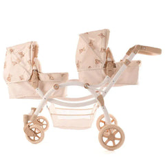 Roma Teddy Twin Dolls Pram – Luxury Double Dolls Pram for Ages 3–12