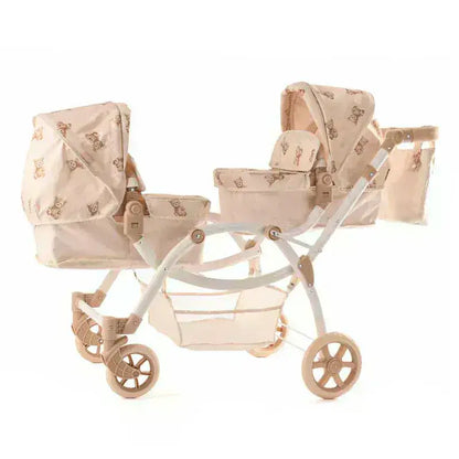 Roma Teddy Twin Dolls Pram – Luxury Double Dolls Pram for Ages 3–12 Roma Prams