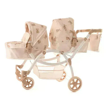 Roma Teddy Twin Dolls Pram – Luxury Double Dolls Pram for Ages 3–12 Roma Prams