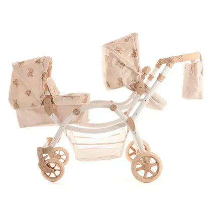 Roma Teddy Twin Dolls Pram – Luxury Double Dolls Pram for Ages 3–12 Roma Prams