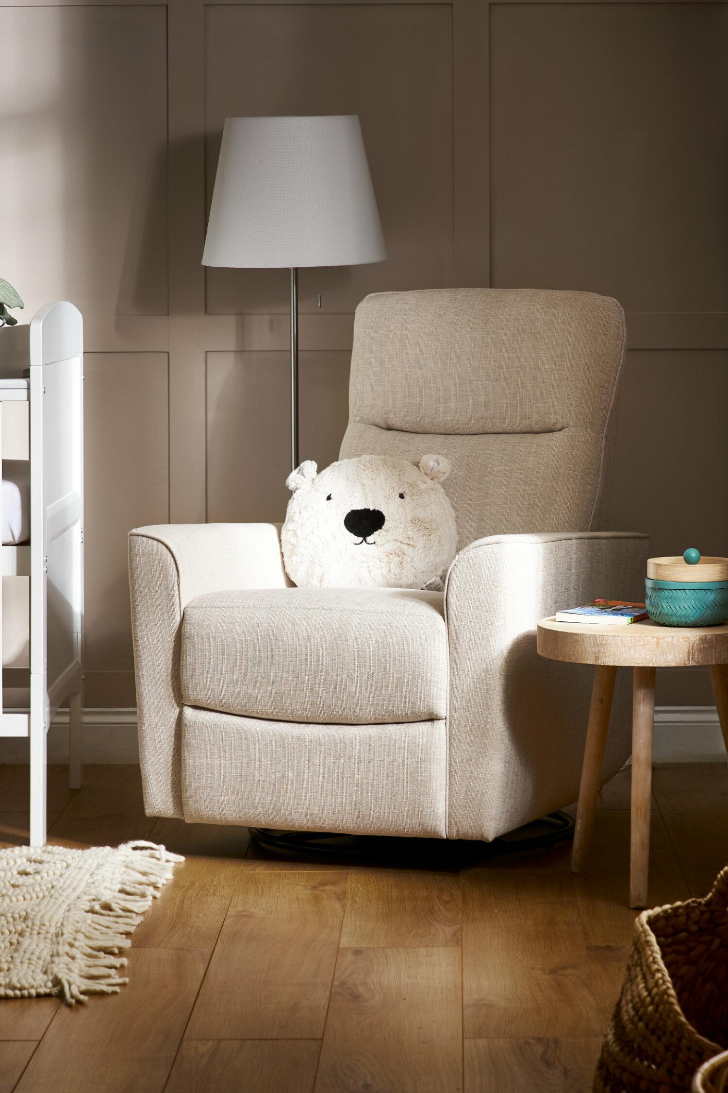 Savannah Swivel Glider Reclining Nursery Chair - Oatmeal  Obaby   