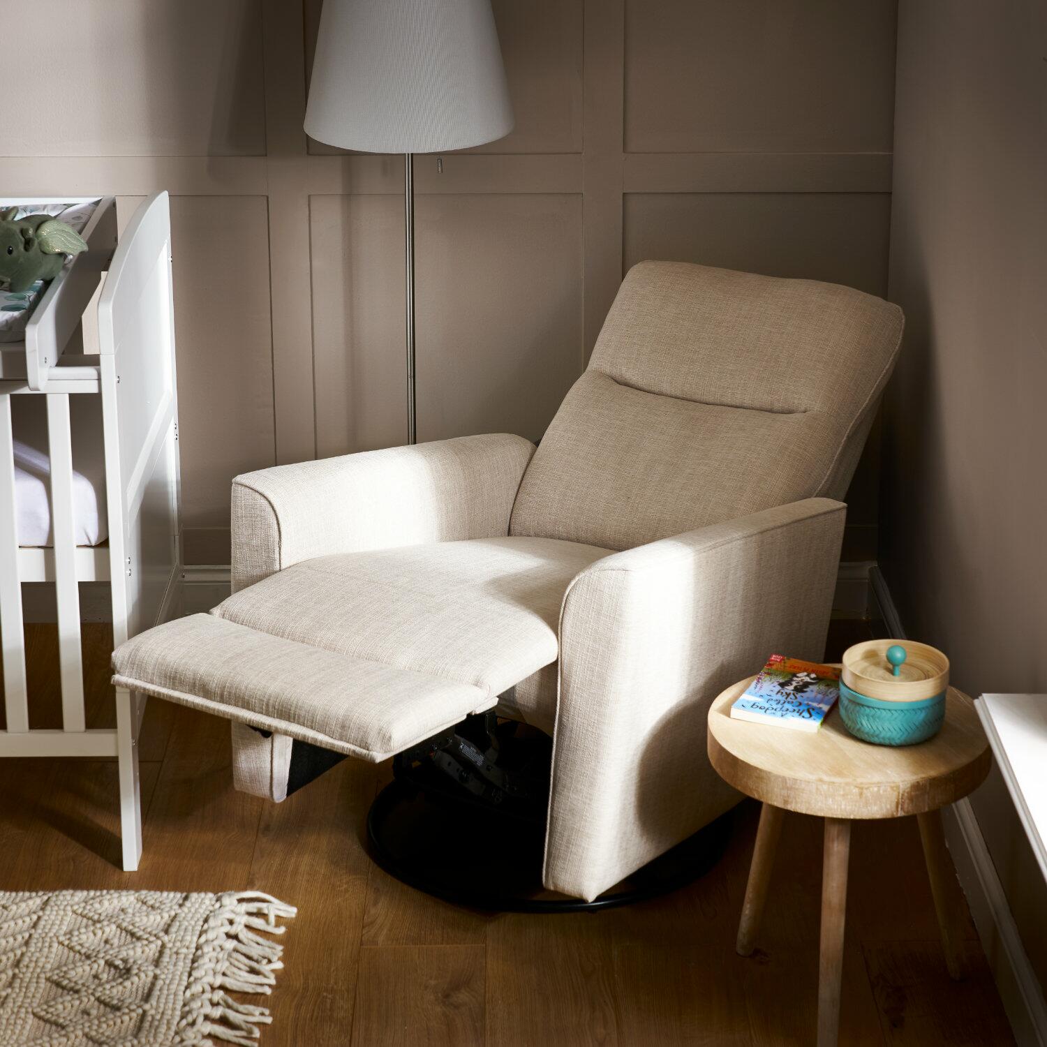 Savannah Swivel Glider Reclining Nursery Chair - Oatmeal  Obaby   