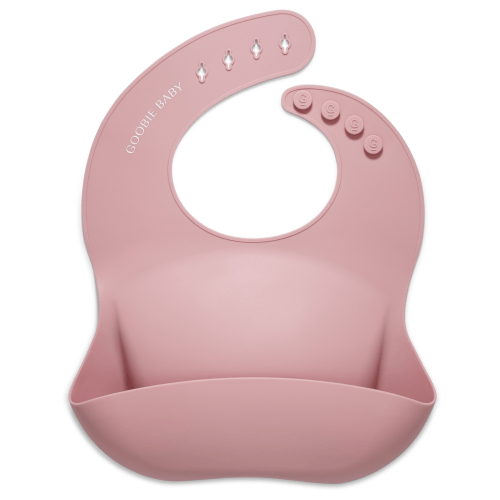 Silicone Baby Bib - Rose  Goobie Baby   