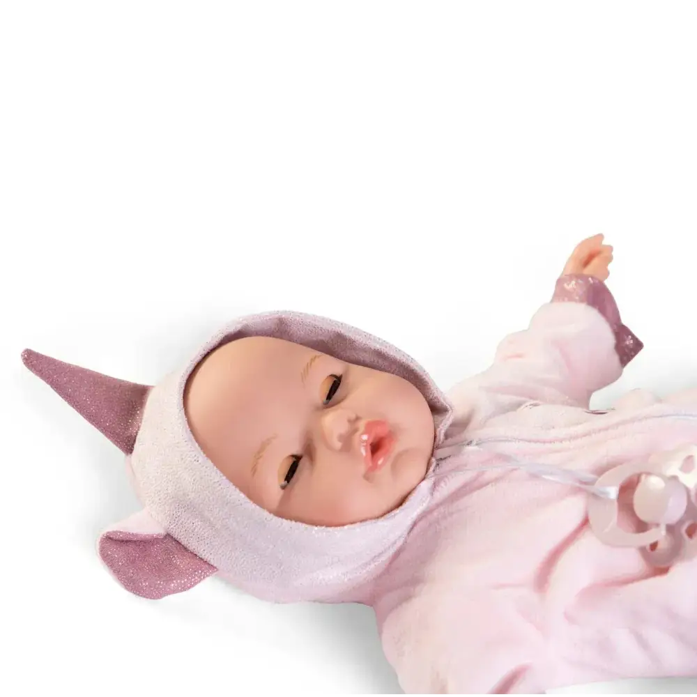 Spanish Re-Born Doll Bimba Unicorn Crying Baby Doll (37 cm) Antonio Juan