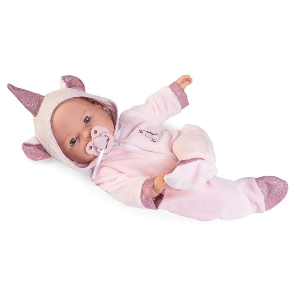 Spanish Re-Born Doll Bimba Unicorn Crying Baby Doll (37 cm) Antonio Juan