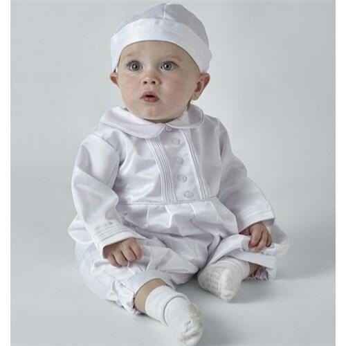 Special Occasion Romper - Michael White Or Ivory  My Store White 0-6m 