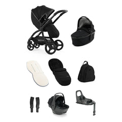 Egg3 Panther Black Luxury Bundle with Shell 360 i-Size Car Seat & 360 ISOFIX Base