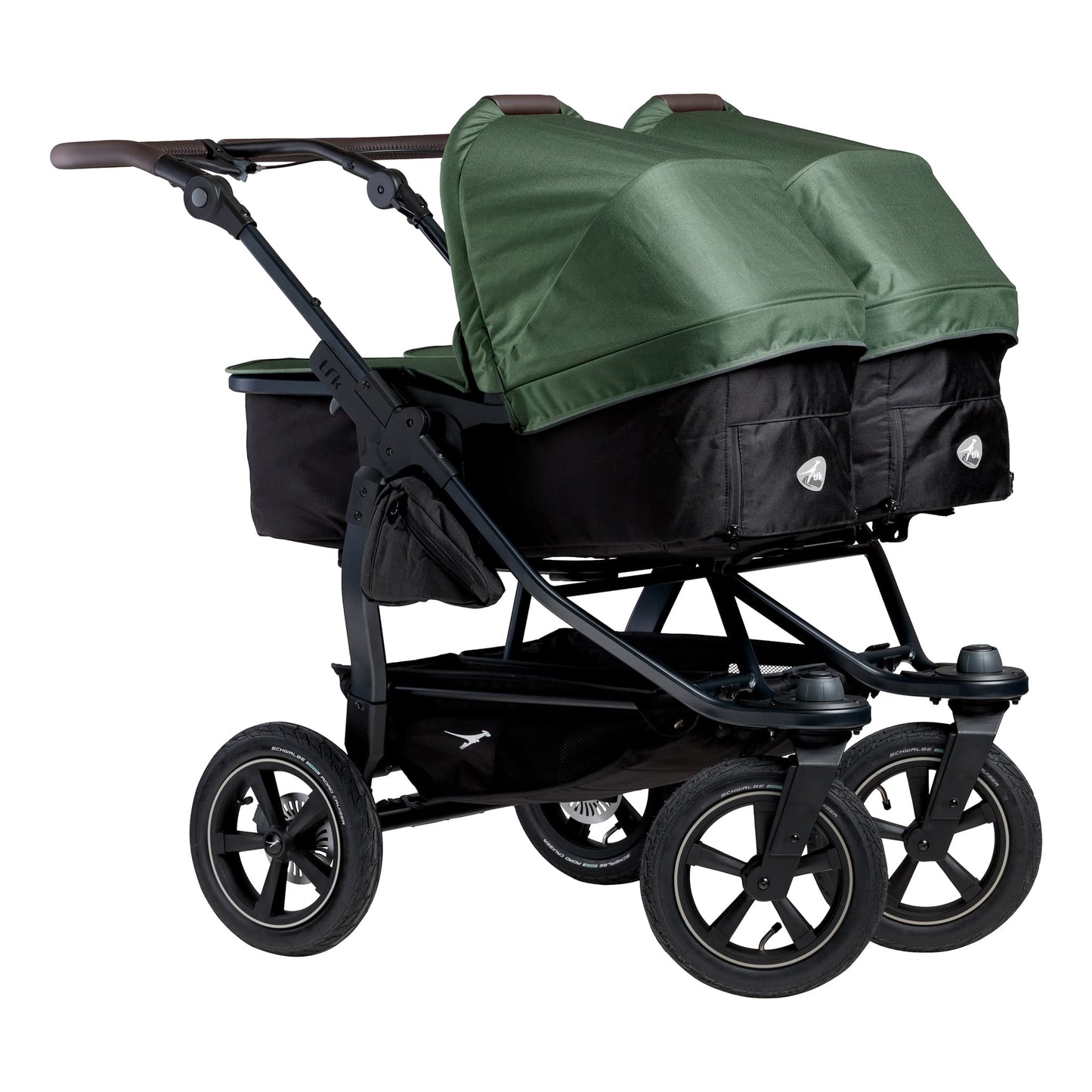 TFK Duo Twin Double Stroller Combi Seat Units - Olive  TFK Air Wheels  