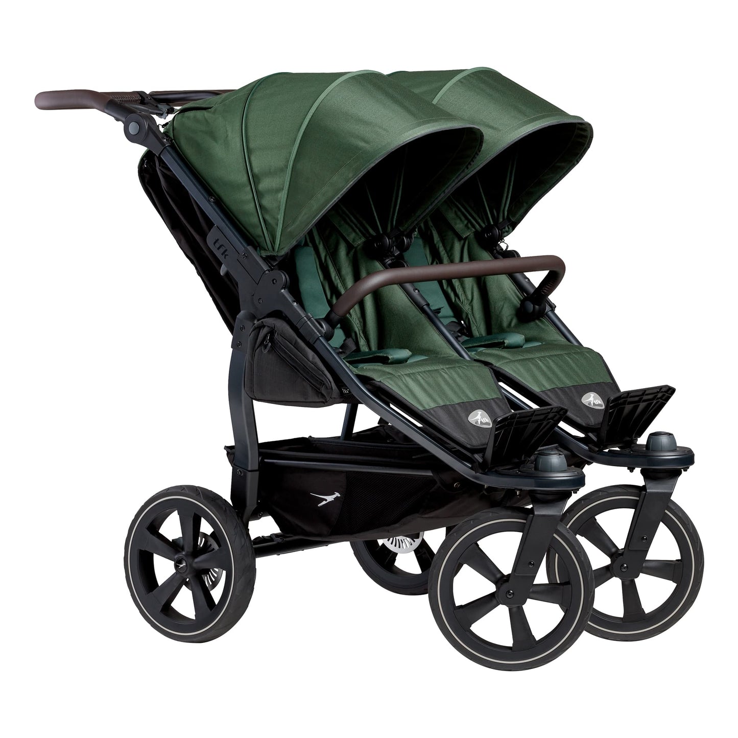 TFK Duo Twin Double Stroller Sport Seat Units - Olive  TFK Air Chamber Puncture Proof Tyres  