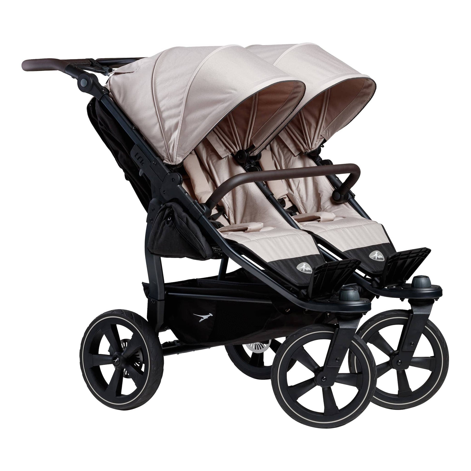 TFK Duo Twin Double Stroller Sport Seat Units - Sand  TFK Air Chamber Puncture Proof Tyres  