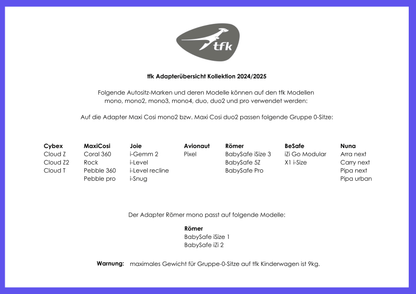 TFK Mono 2 Car Seat Adapter  TFK   