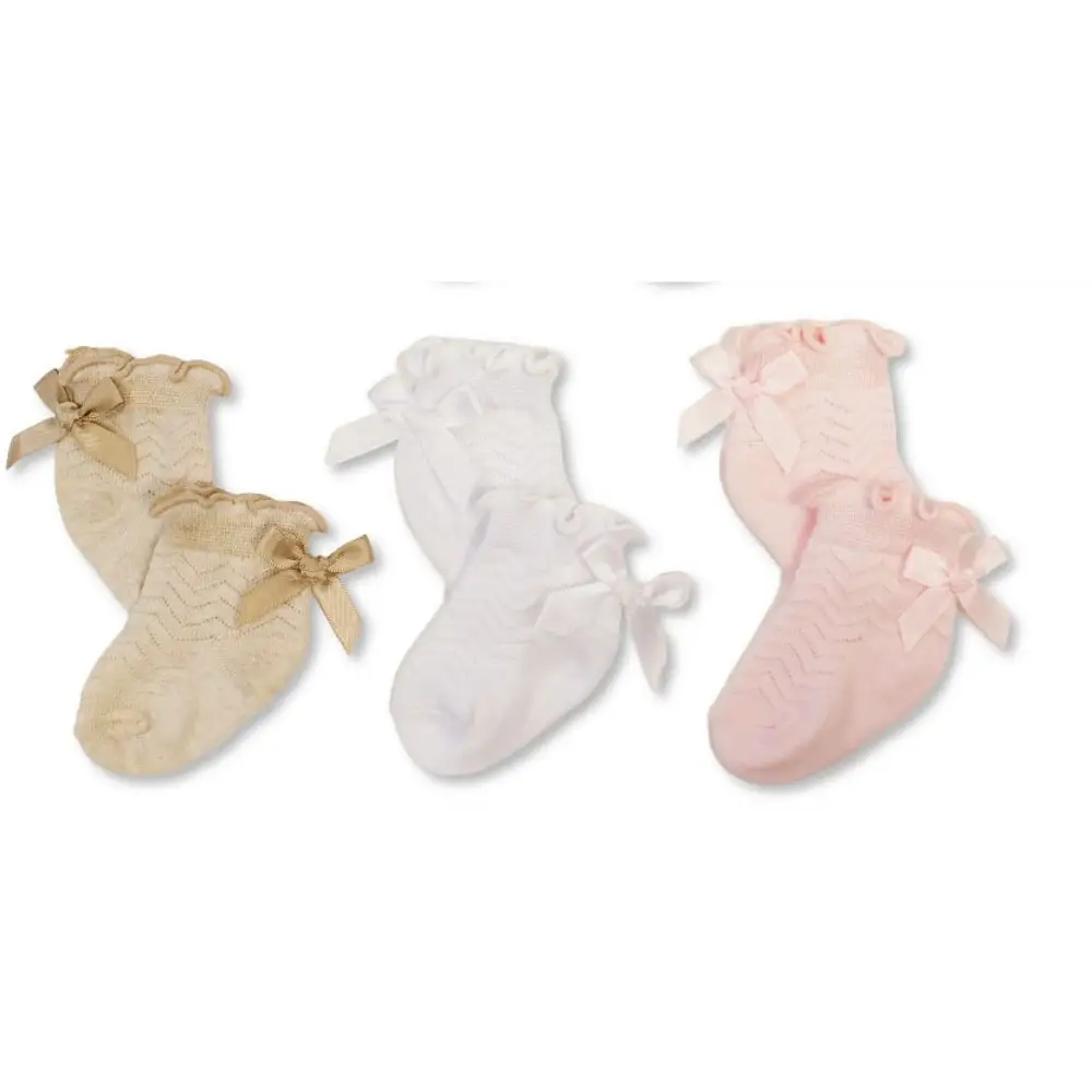 Triple pack of Baby Girls Bow Socks