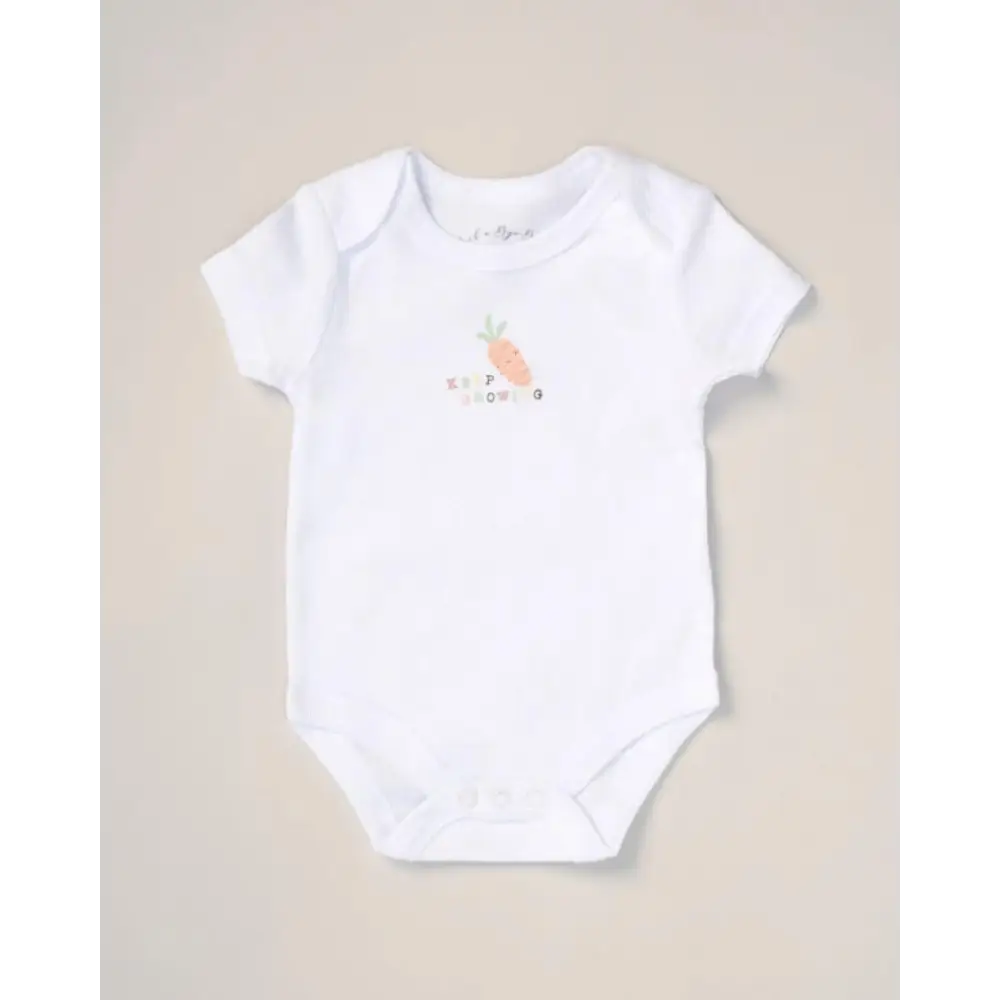 Unisex Baby “Keep Growing” 5 Piece Layette Set – White