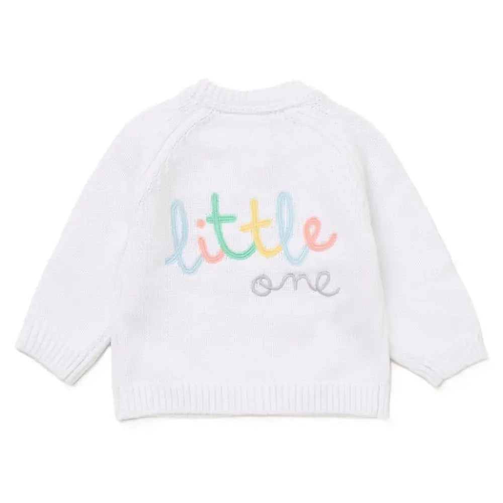 Unisex Baby Knitted Cardigan - Little One rock a bye baby