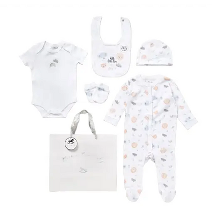 Unisex Baby “Little One” Animal 5 Piece Layette Set