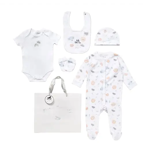 Unisex Baby “Little One” Animal 5 Piece Layette Set