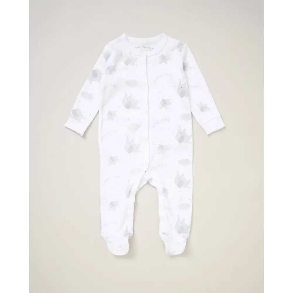 Unisex Baby “Little One Elephant” 5 Piece Layette Set – White & Grey