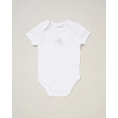 Unisex Baby “Little One Elephant” 5 Piece Layette Set – White & Grey