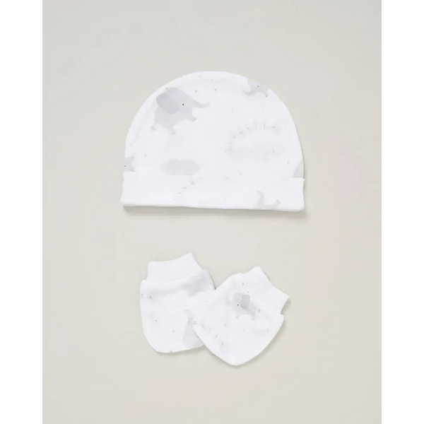 Unisex Baby White & Grey Elephants 5 Piece Set
