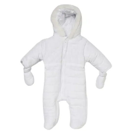 Unisex Baby White Padded Snowsuit General rock a bye baby   