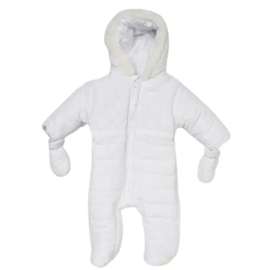 Unisex Baby White Padded Snowsuit General rock a bye baby   
