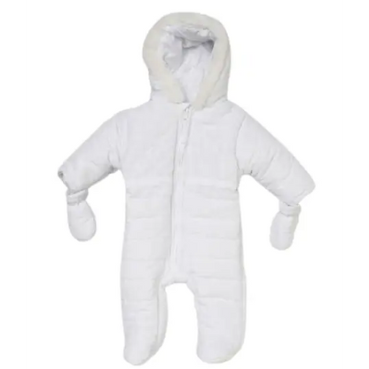 Unisex Baby White Padded Snowsuit General rock a bye baby   